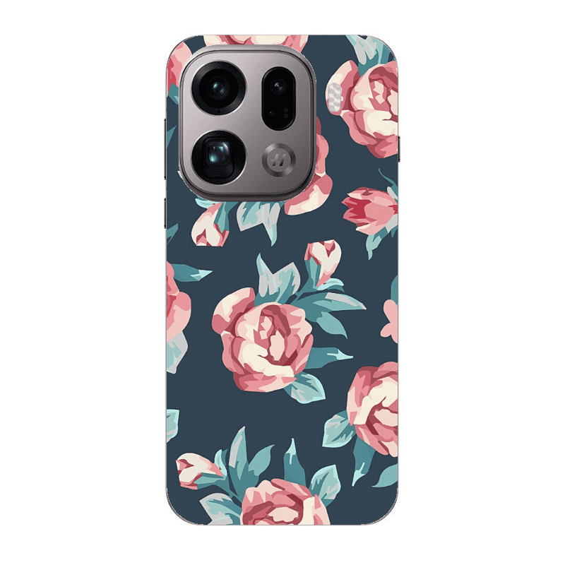 Oppo Find X9 Pro Purple roses Transparent Silicone TPU Θήκη